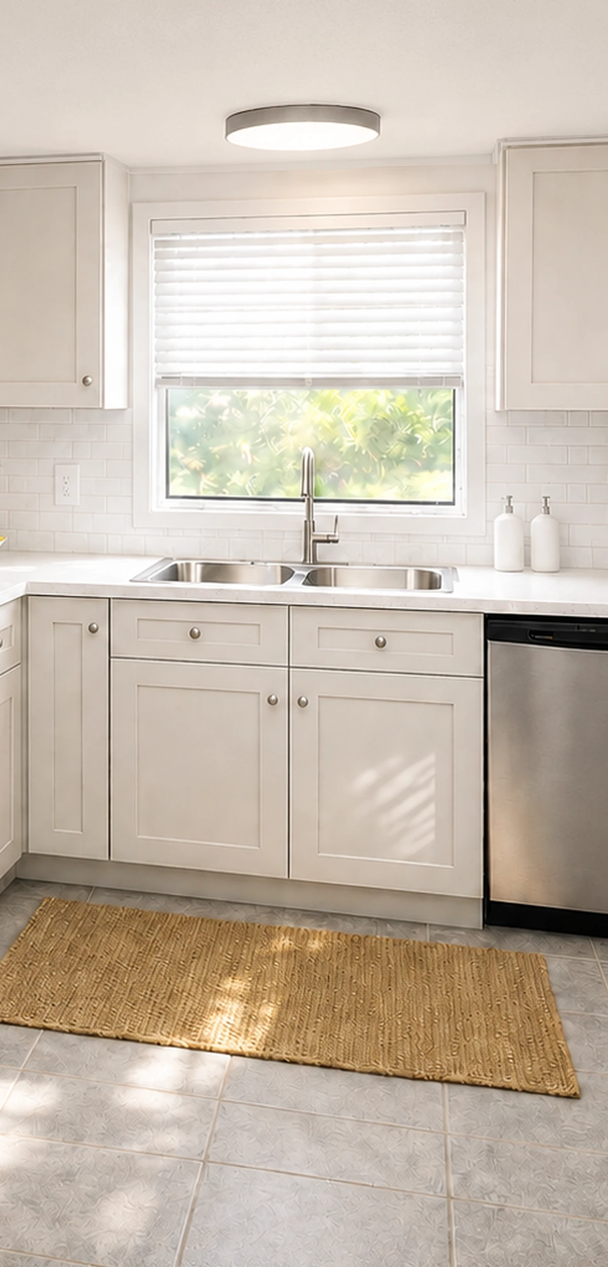 Renovated Signature kitchen with stainless steel dishwasher and window over the sink
