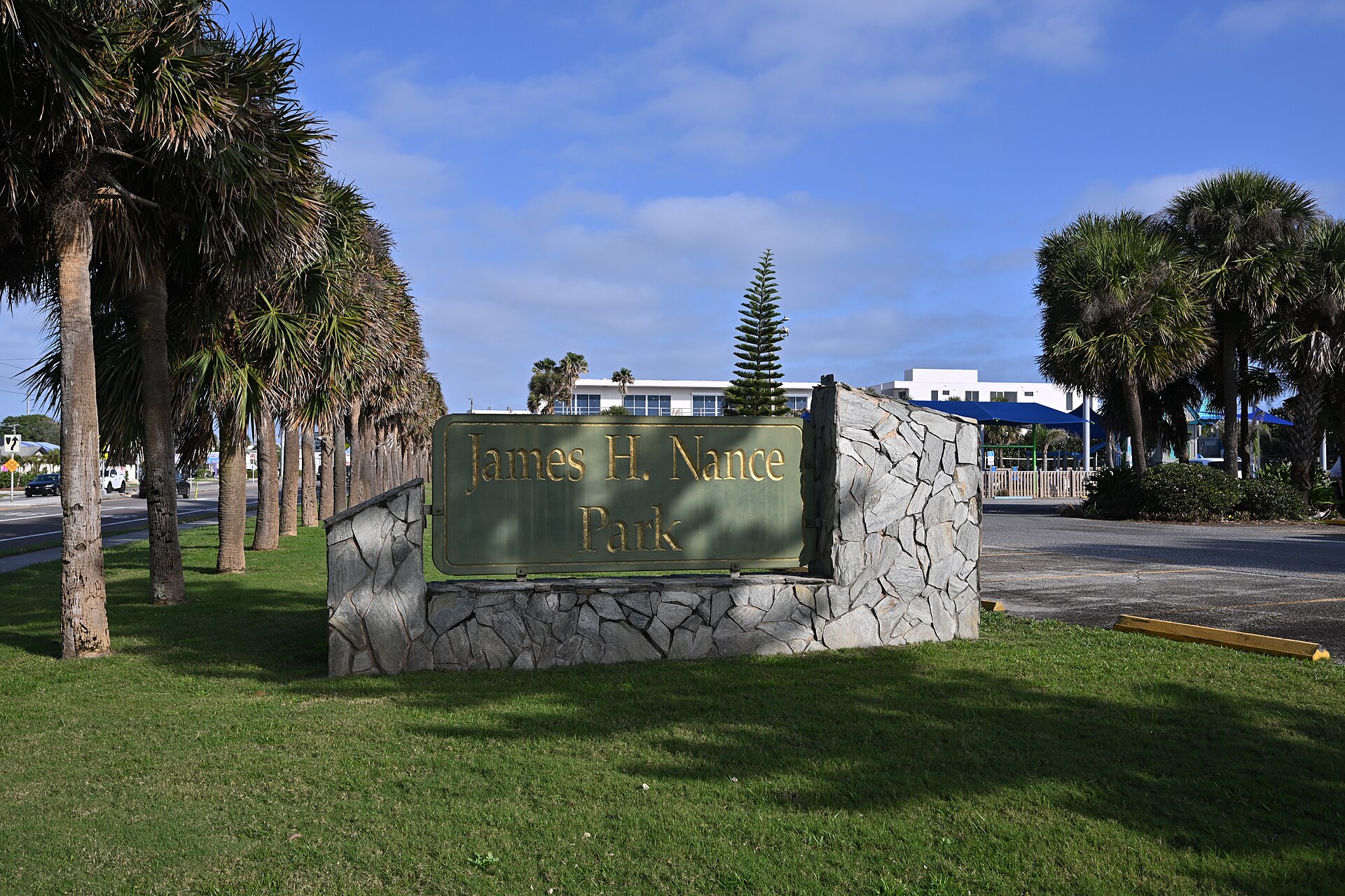 Entrance sign for James H. Nance Park on A1A in Indialantic