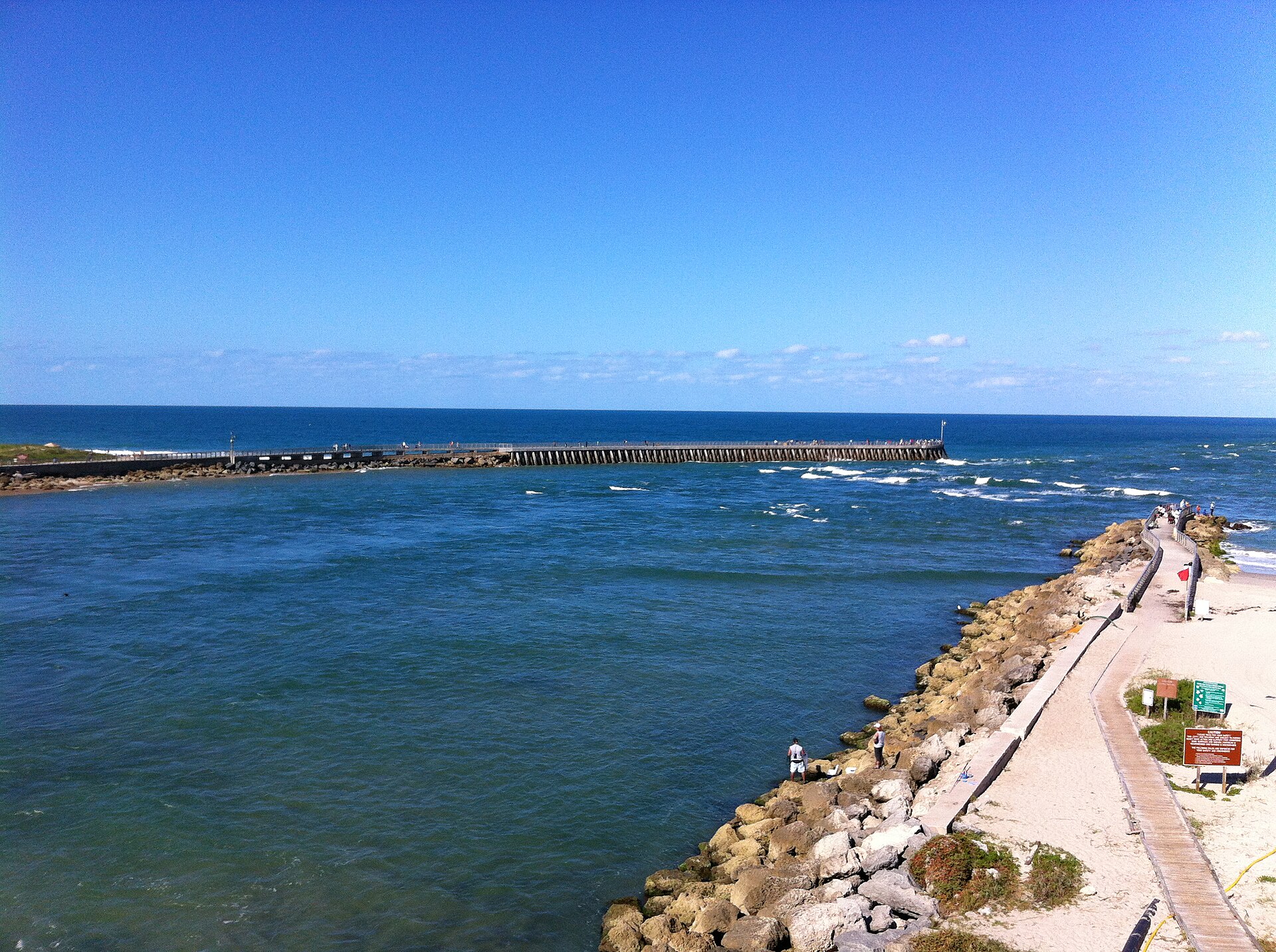 Sebastian Inlet with its north and south jetties
